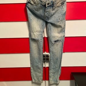 Forever 21 Men Acid Wash Slim Jeans